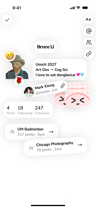 Expressive sticker-based profiles